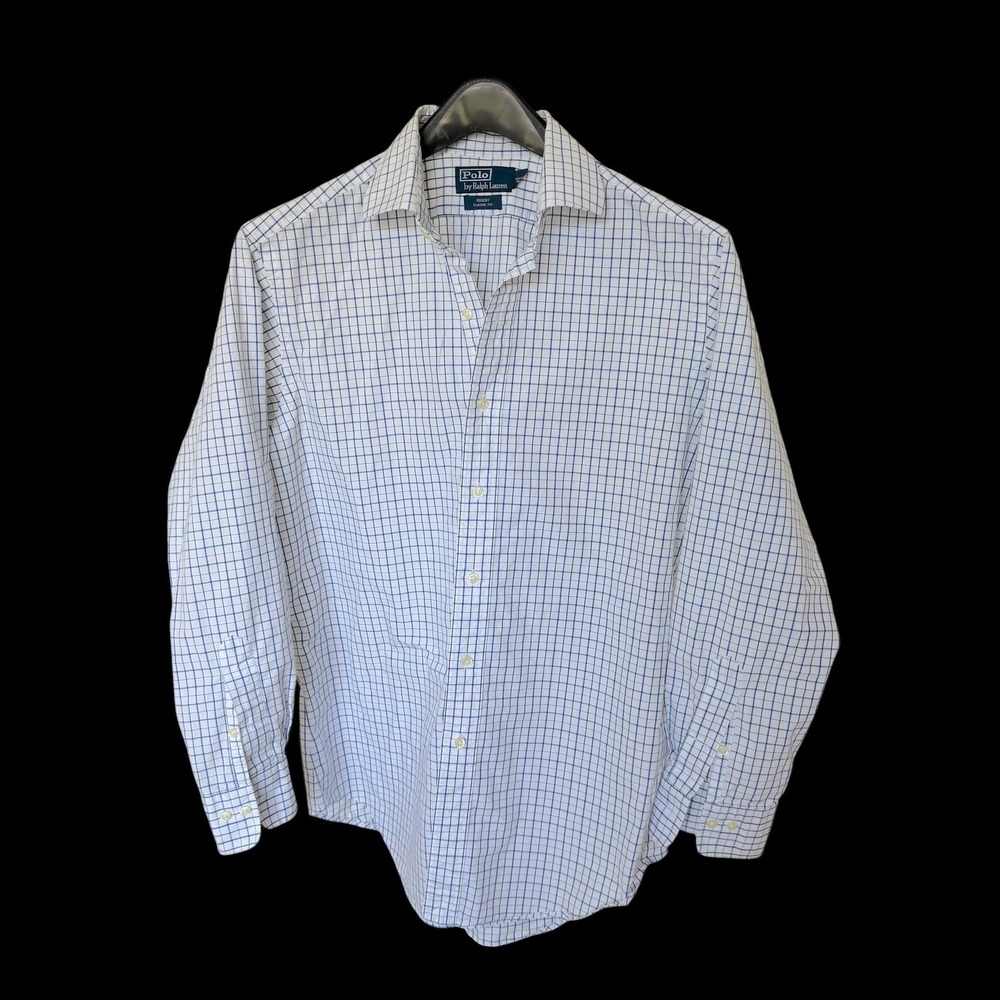 Polo Ralph Lauren Regent Classic Fit Mens 15.5 32/33 Blue Check Dress Shirt